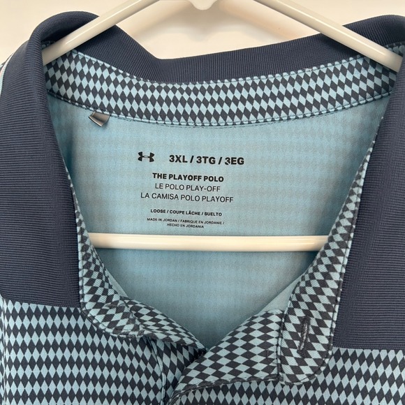 Under Armour Mens Polo Performance Golf 3XL Blue Diamond - Picture 3 of 9